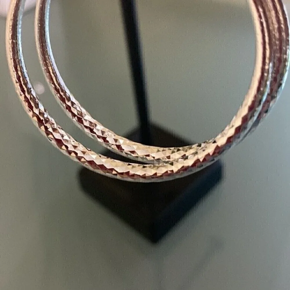 NEW Sterling SILVER Hoop Earrings 2 inch hoop MSRP: $140